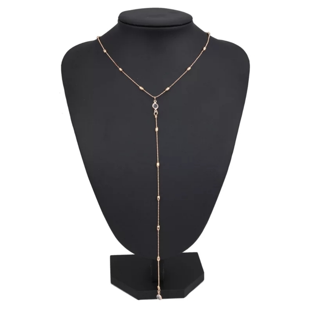 *NEW Gold Boho Long Bead Crystal Pendant Necklace - Picture 3 of 10